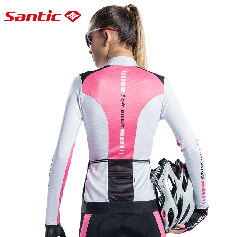 Santic женские майки для велоспорта с длинным рукавом Pro Fit дорожный велосипед MTB Топ