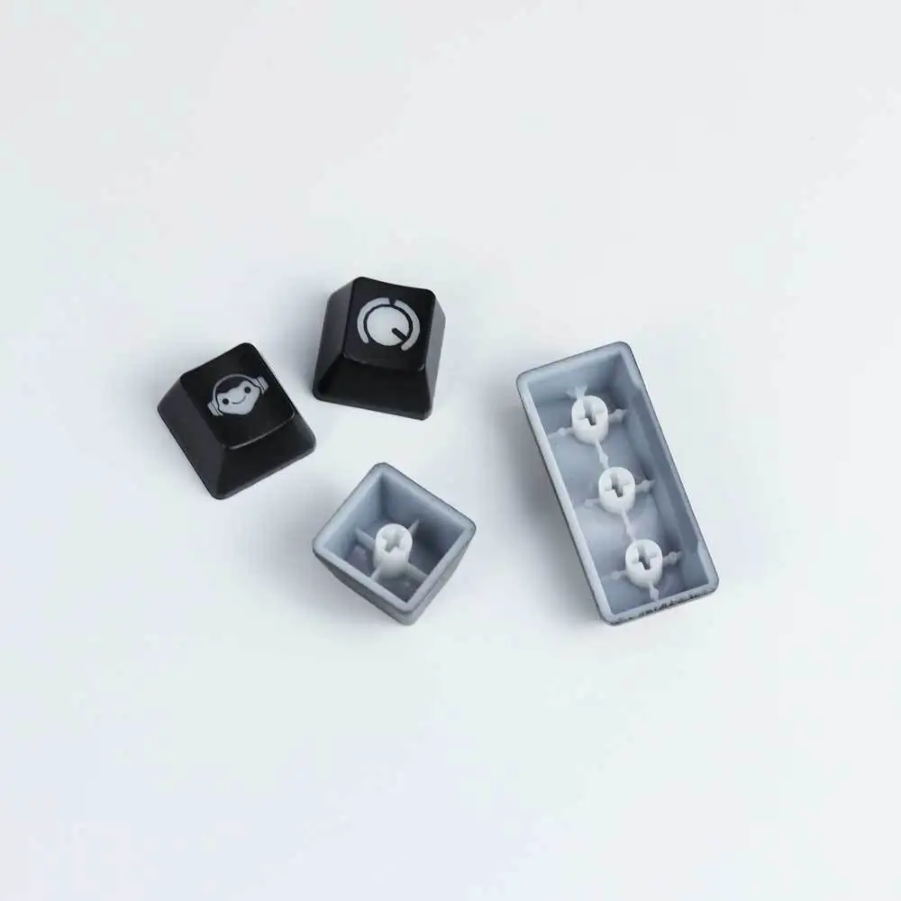 4 шт./компл. keysets подсветка OW ключ Шапки из АБС-пластика с гравировкой клавиши блеск-через для патруля gamer механическая клавиатура ANSI черный