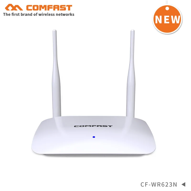 

Новый Comfast большой охват 300 Мбит/с домашний мощный беспроводной Wi-Fi маршрутизатор с 2 * 5dBi двумя антеннами 1WAN + 3LAN RJ45 порты беспроводной AP