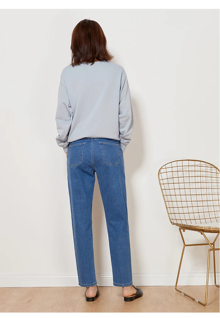Женские винтажные джинсы LEIJIJEANS, модные голубые джинсы полной длины, с высокой посадкой, большие размеры, весна-лето