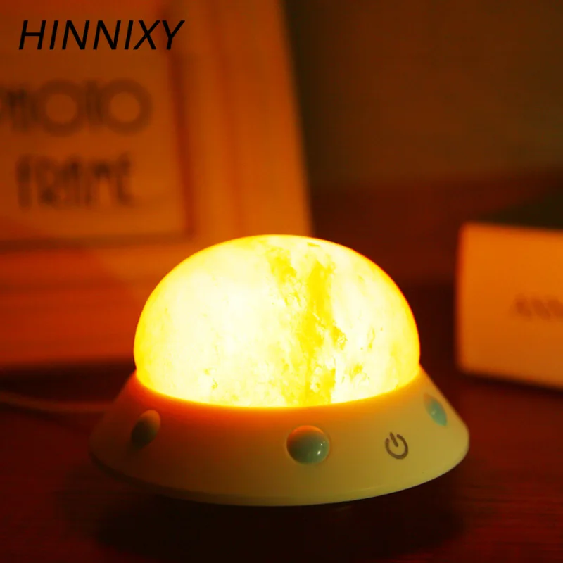 Hinnixy НЛО лава лампа LED USB зарядка соляная Ночная теплый белый защита глаз