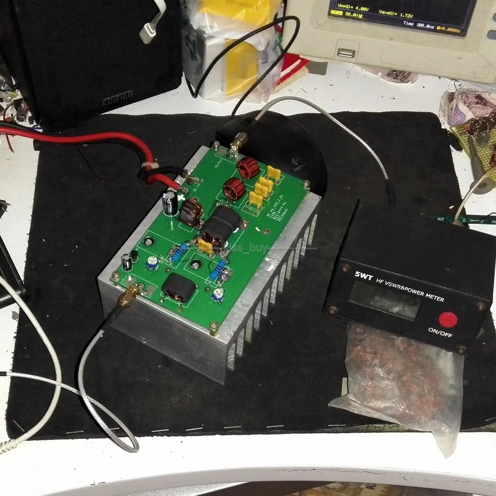 100W linear high frequency RF power amplifier with low-pass filter for wireless transceiver HF radio diy kits | Электроника