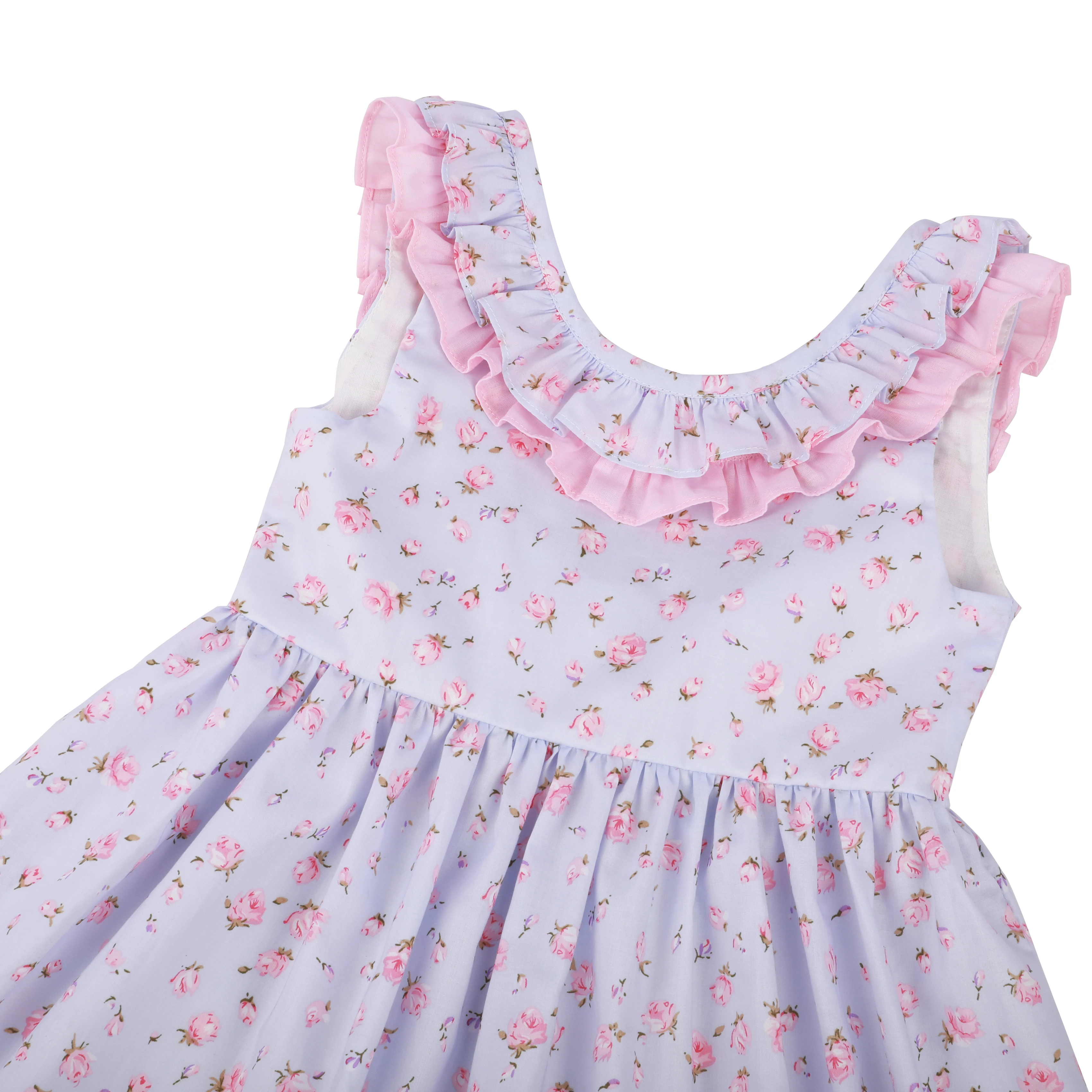 Flofallzique 2020 Petal Collar Summer Cotton Vintage Floral Cute Toddler Girls Dress for Party Casual Outdoors 1-8Y | Детская одежда и