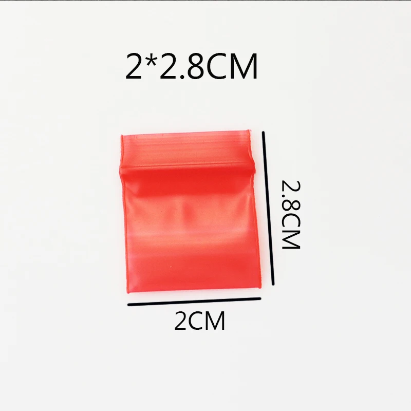 

100pcs/lot Ziplock Jewelry Pill Bag Self Sealing Zip Lock Plastic Bags Red Color Plastic PE Bags 2x2.8cm