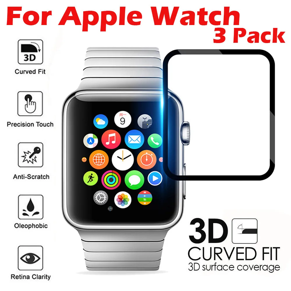 Комплект из 3 предметов для наручных часов Apple Watch серии 1/2/3 42 мм экрана