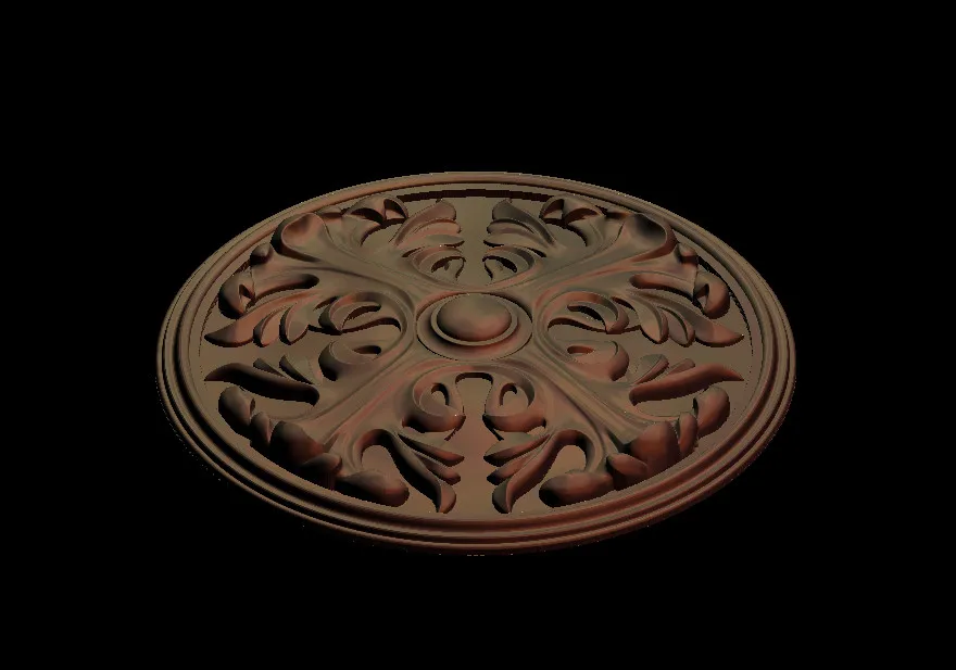 3D круглая пластина кольцевая рельефная модель в формате STL для ЧПУ