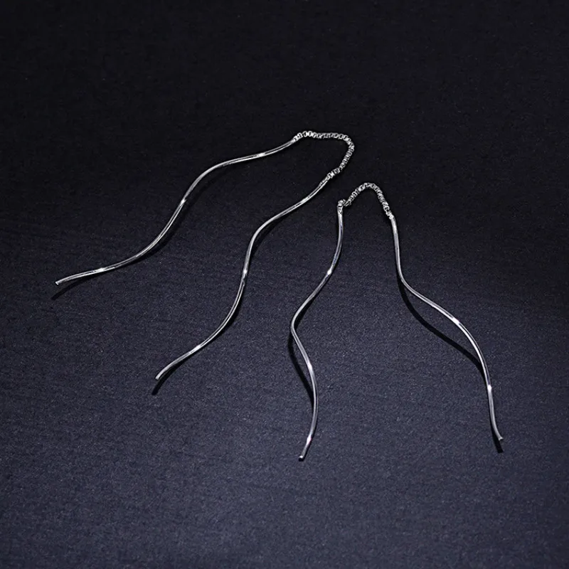 Ювелирные изделия из стерлингового серебра 925 пробы Модные Простые Длинные