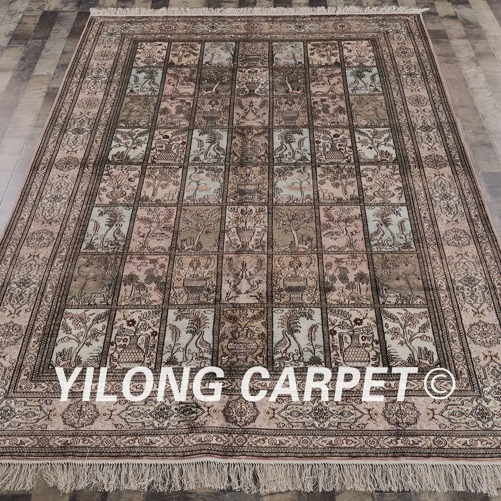 YILONG 6 'x 9' кашмирский qum Шелковый выгодный ковер изысканный садовый