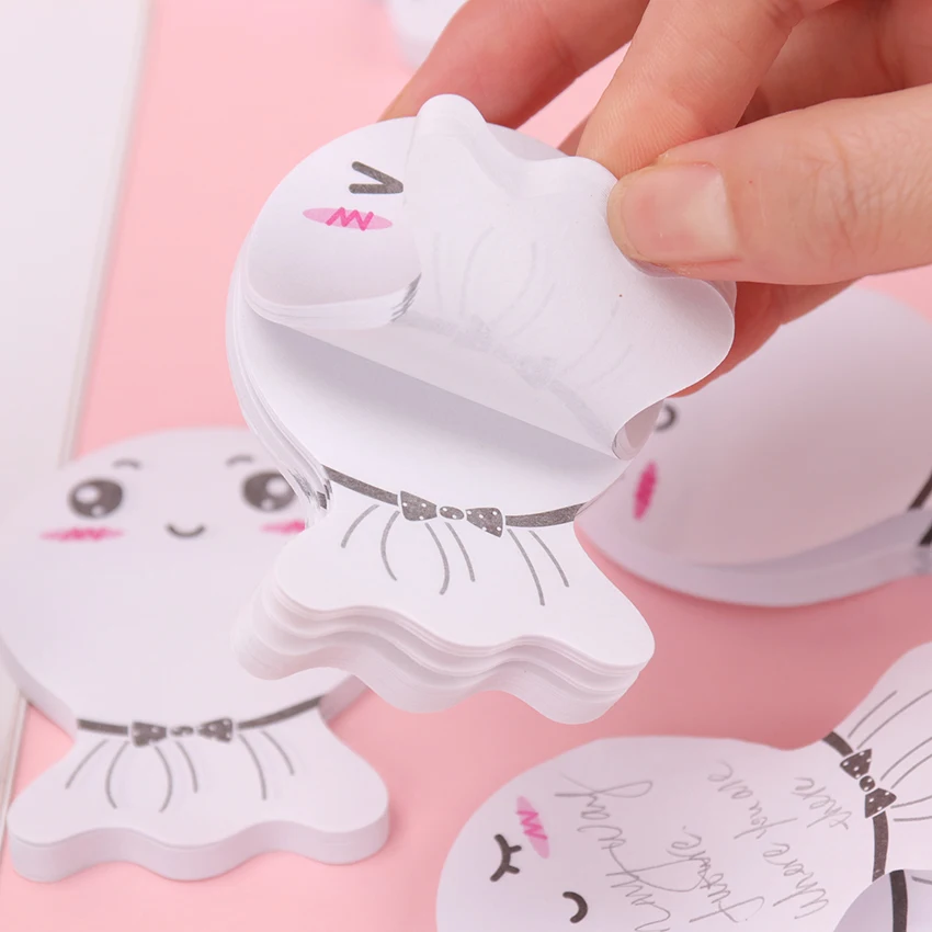 1 шт./50 листов Smile Face Memo Pad Милая клейкая наклейка для заметок бумага этикеток Papeleria
