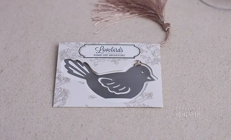 

wedding favor gift and thank you giving for guest-- love bird Bookmark baby shower party favors souvenir 100pcs/lot