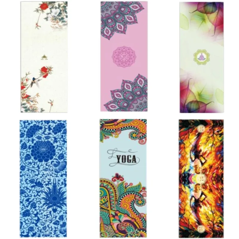 

New 5mm Printed Yoga Mat Suede Natural Rubber Anti Slip Mat for Fitness Pilates Gymnastic Mat Can Be Customized Separately