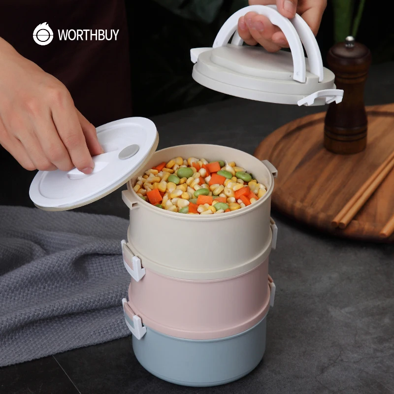 WORTHBUY японский микроволновый пластиковый Ланч бокс для детей Bento box портативный