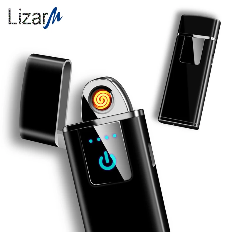 Usb Мини Электронная Зажигалка Ветрозащитная Вольфрамовая турбо электрическая сигарная Зажигалка сенсорный индукционный переключатель зажигания беспламенный