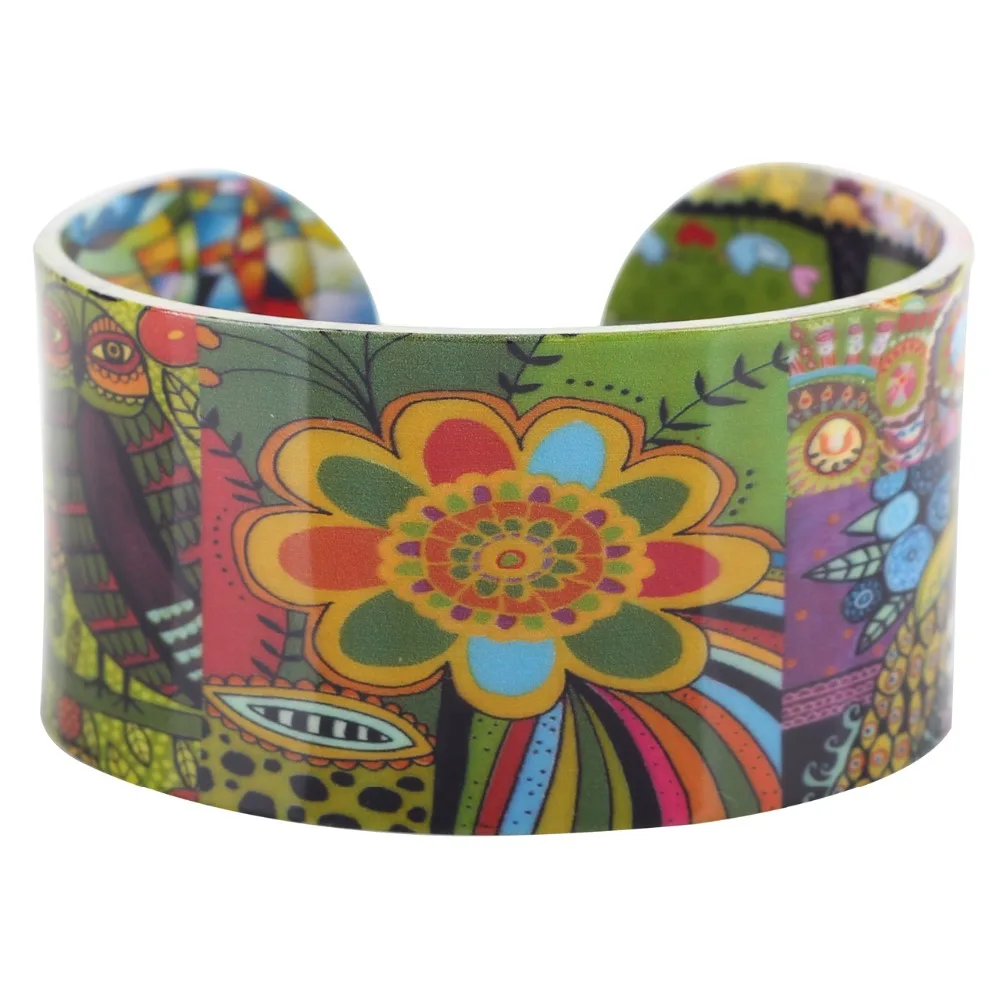 Bonsny акриловые милые красочные шаблон браслет новости 2017 модные ювелирные