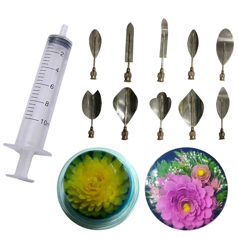 10 Gelatin Art needles in each set Gelatin Art Needles Tools Gracilaria Jelly 3D Pudding Cake Tool