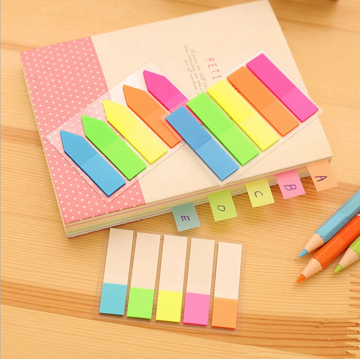 1 шт. Радуга флуоресцентный индекс блокнот заметки Kawaii стикеры Filofax блокноты для записей царапины Канцтовары офисный школьный принадлежности