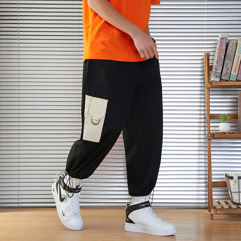 Брюки-Джоггеры мужские прямые до щиколотки модные брюки-султанки в стиле хип-хоп