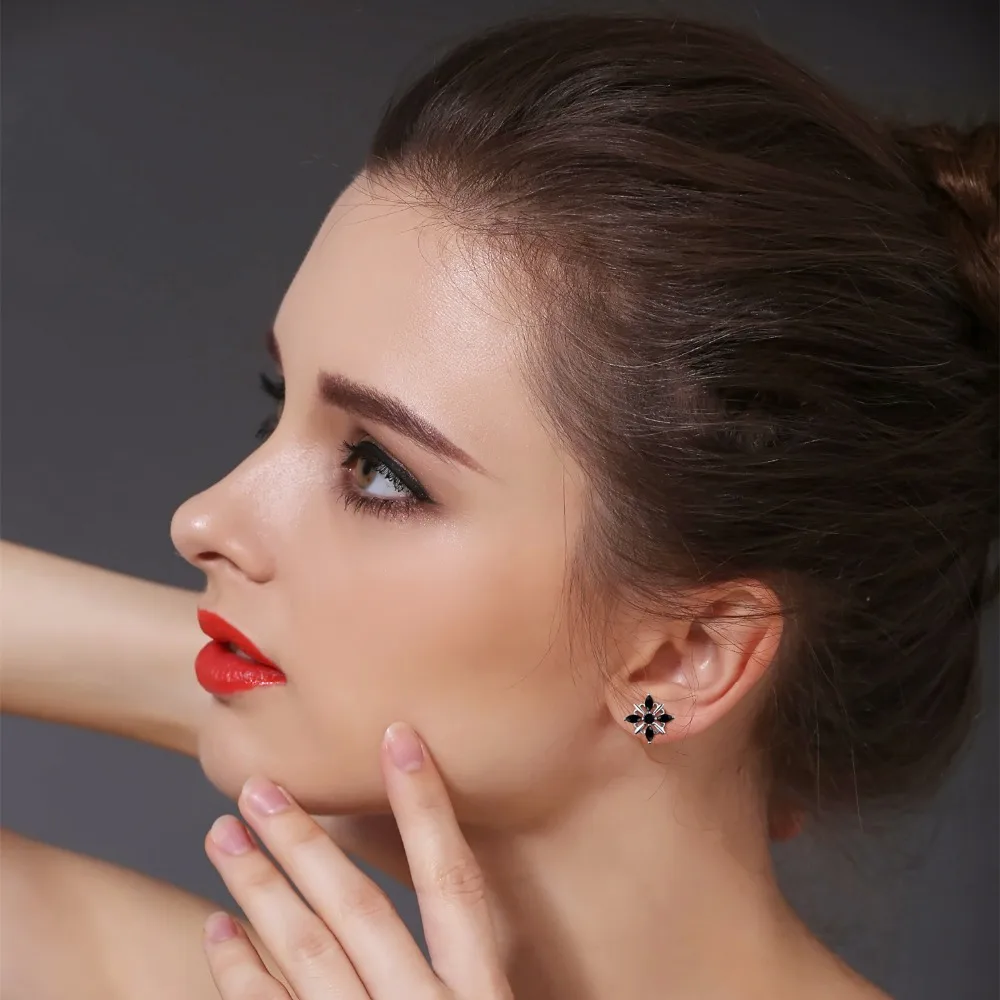 Женские серьги гвоздики из серебра 100% пробы T174|stud earrings|party earringsearring star sterling silver |