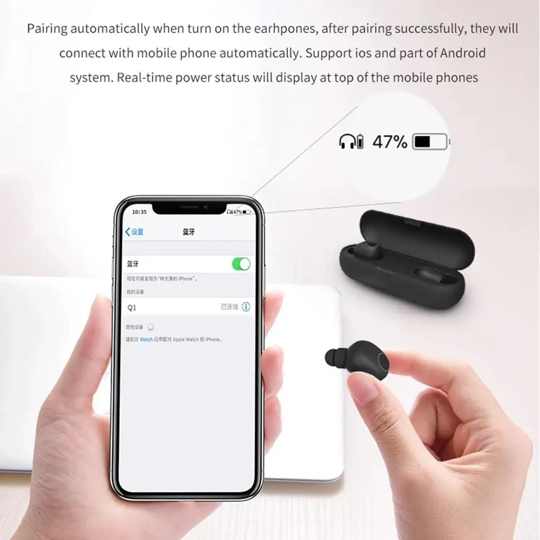 Беспроводные Bluetooth 5 0 наушники с зарядным устройством мини спортивные вкладыши