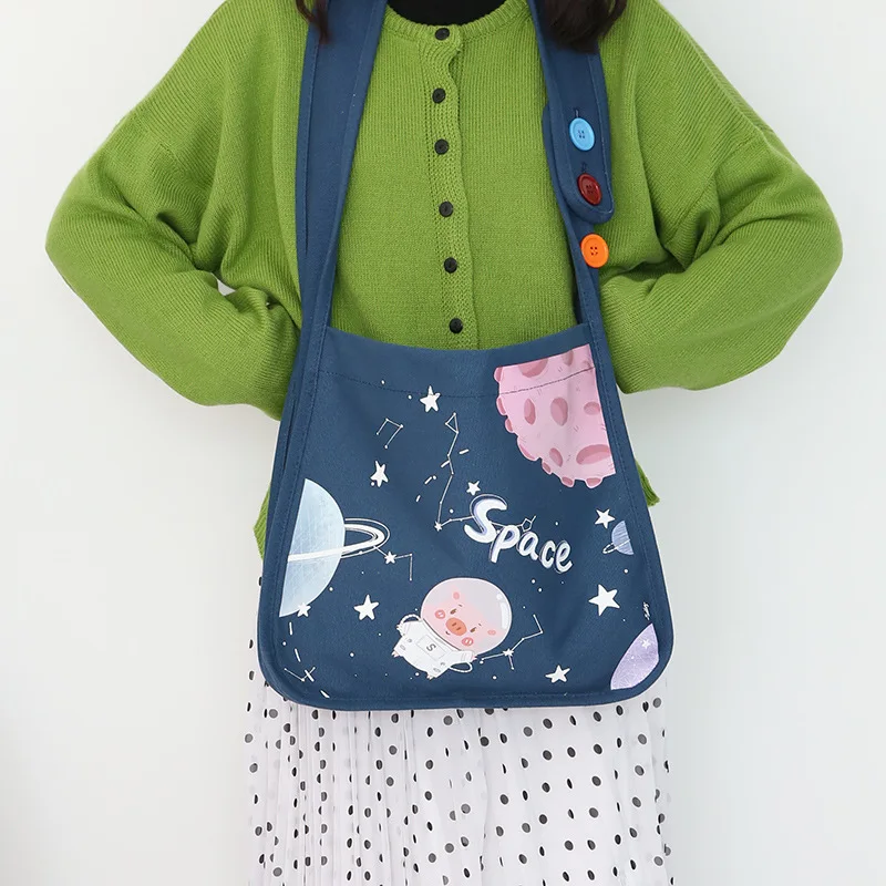 Youda оригинальный мультфильм свинья иллюстрации большой ёмкость Холст сумка