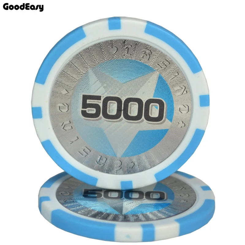 5000 5 шт./компл. мульти-col 11,5g ABS железа внутри Casino Chips в форме фишек Казино холдем Монте Карло для покера покерных фишек казино аксессуары - Цвет: 5000