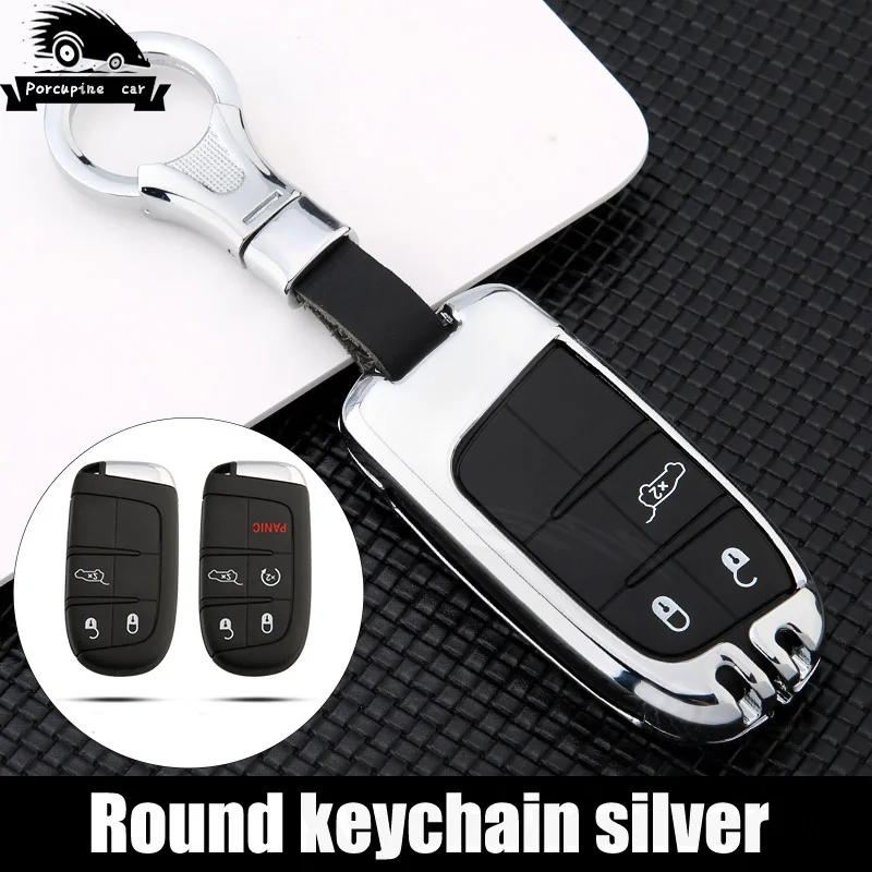 Чехол для ключей из оцинкованного сплава Fiat Jeep Cherokee Compass Patriot Dodge Journey Chrysler 300C