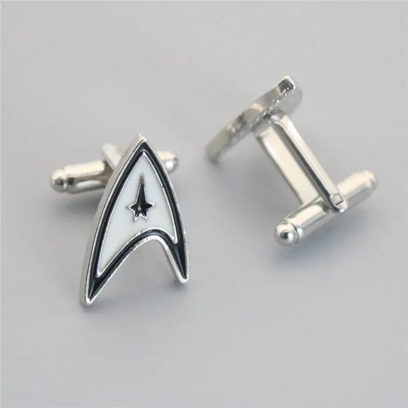 Фильм ювелирные изделия Star Trek эмаль Для мужчин запонки посеребренные рубашки для