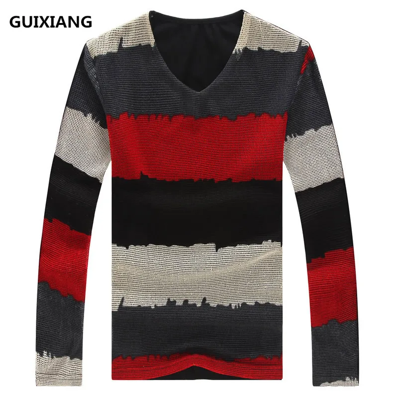 2018 Весенние новые стильные футболки модная мужская футболка с V образным вырезом