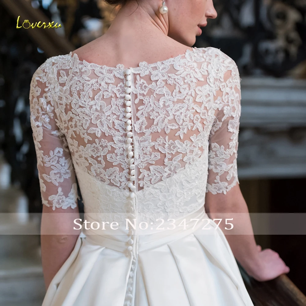 Loverxu сексуальные кружевные винтажные Свадебные платья с коротким рукавом 2019