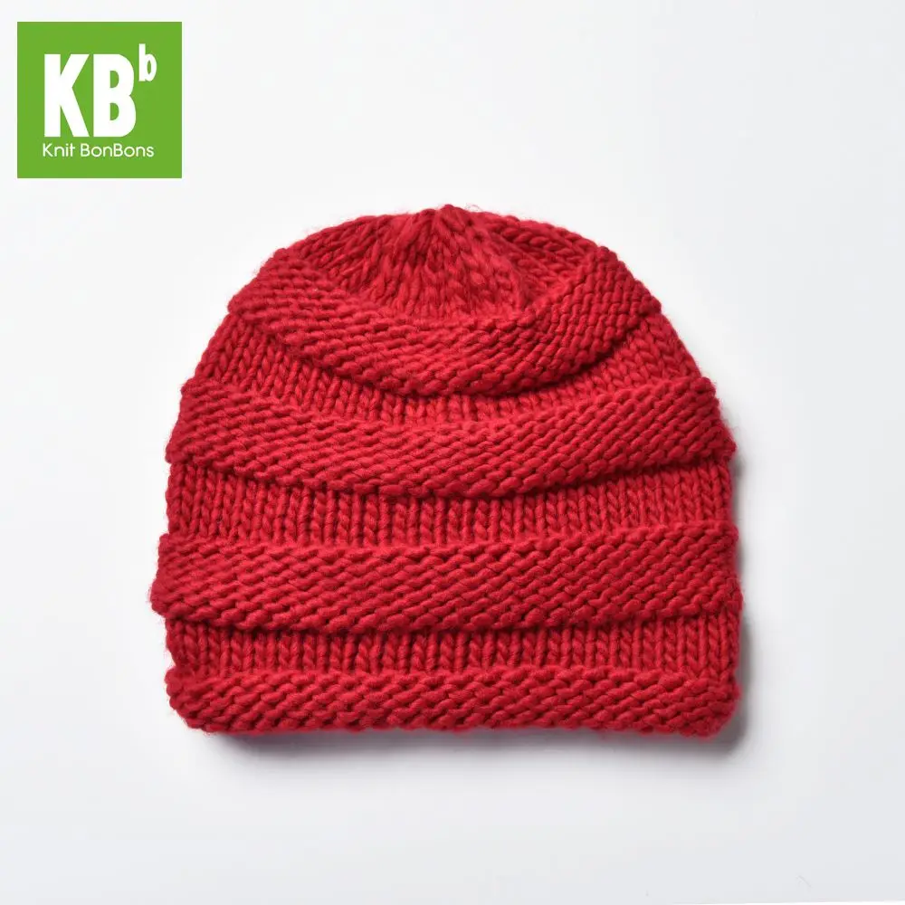 2018 KBB зима весна Удобная красная рифленая вязаная пряжа изящная зимняя шапка бини