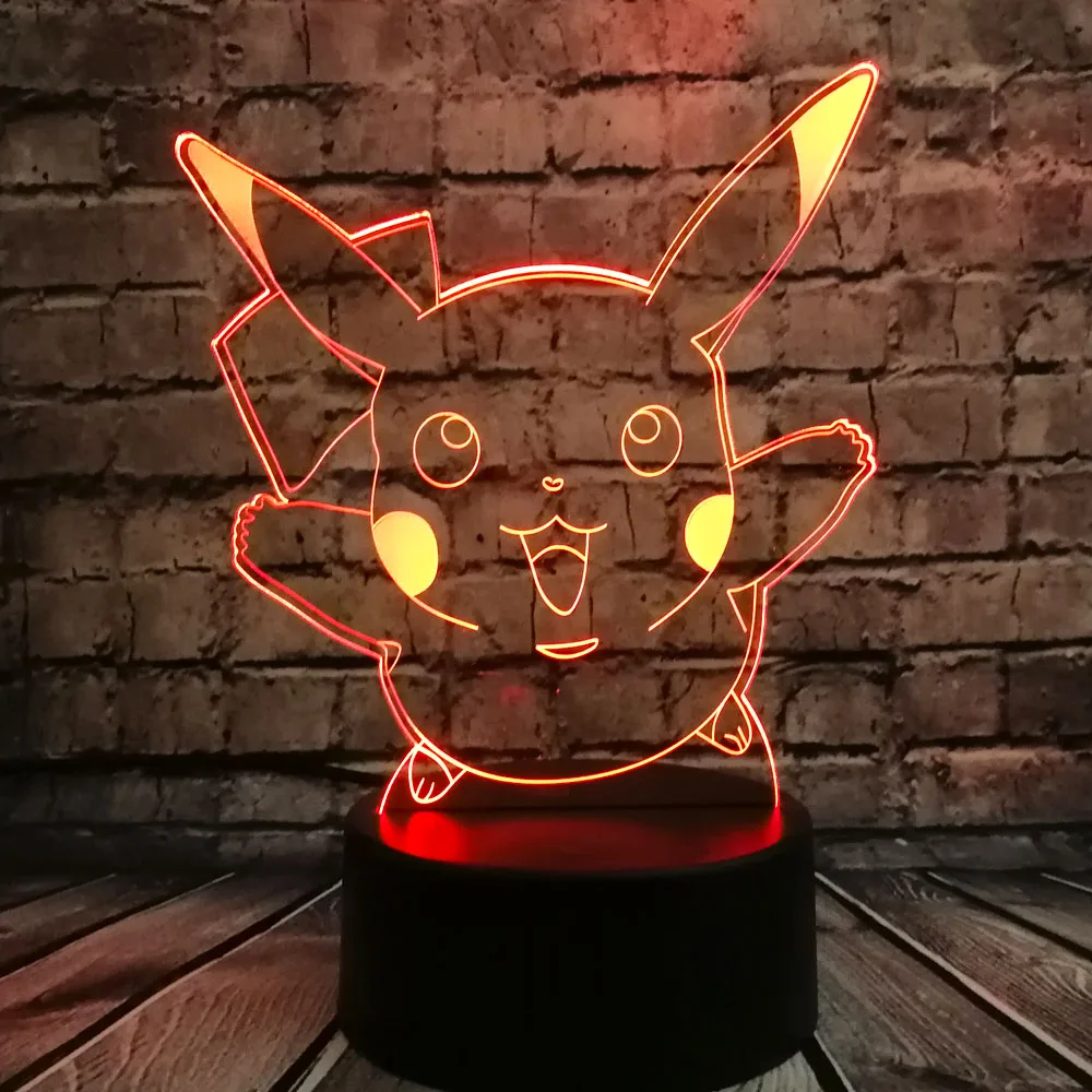 Мультфильм Kawaii японский Покемон Гоу игры 3D светодиодный USB лампа питомец Пикачу Красочный ночник детские игрушки подарок Новинка освещение