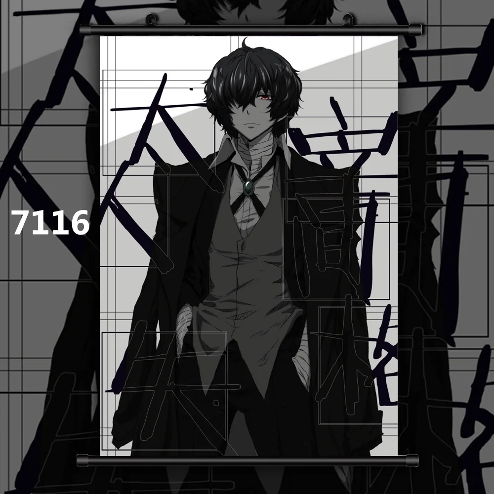7116 Bungou бродячие собаки один Dazai Chuuya Аниме Манга плакат прокрутки - Цвет: 7116