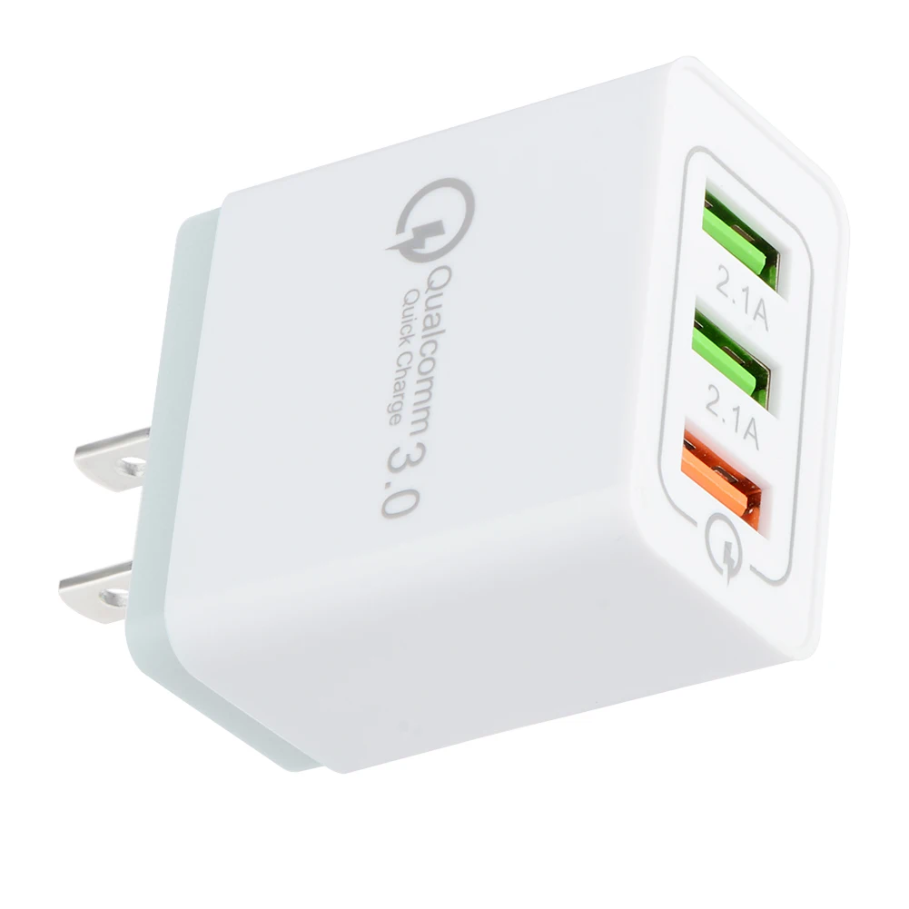 США штекер 3 порта 18 Вт портативное дорожное USB настенное зарядное устройство Быстрая зарядка QC 3,0 2,0 быстрое зарядное устройство настенный адаптер совместимый для iPhone