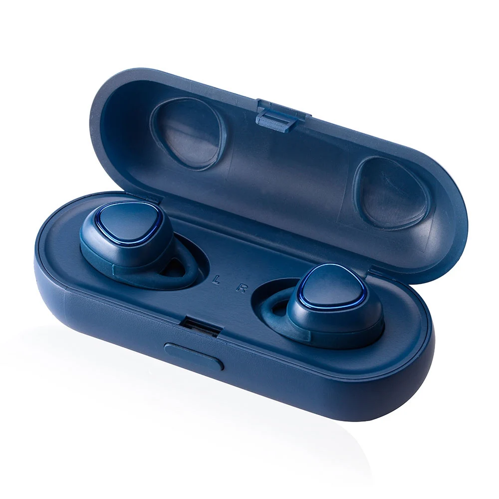 TWS мини беспроводные Bluetooth наушники для Xiaomi Iphone samsung Handsfree стерео вкладыши спортивные наушники Телефон с микрофоном зарядная коробка - Цвет: Синий