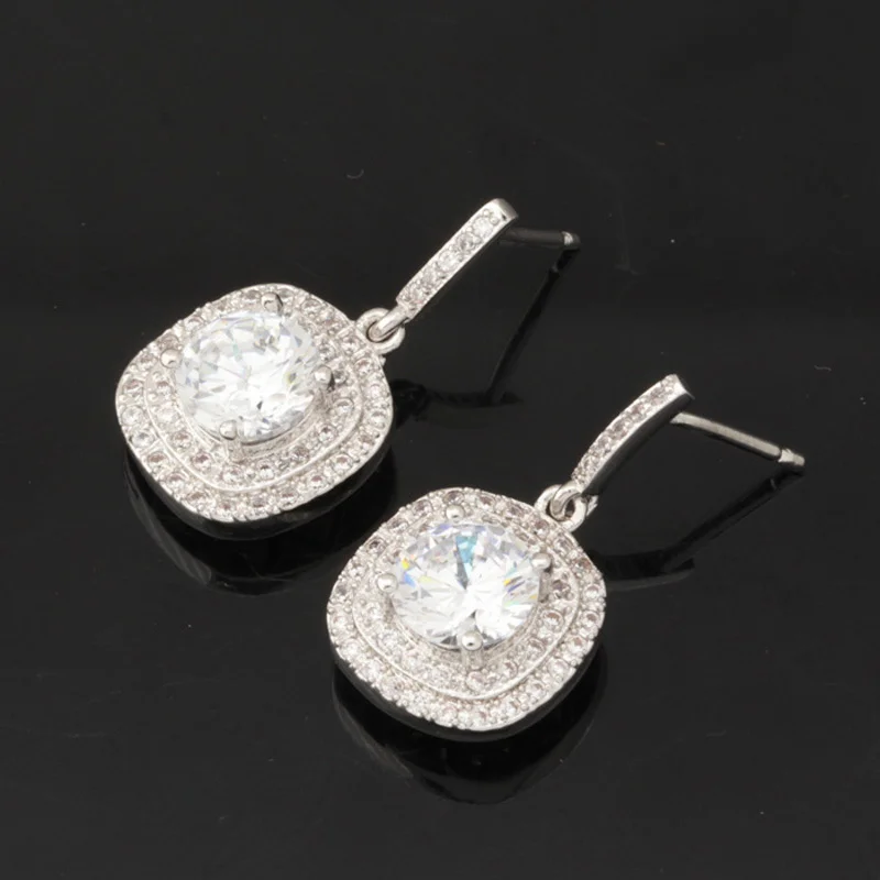 Женские серьги подвески с фианитом 1 25 карата|earrings for|dropping earrings for womencrystal drop |