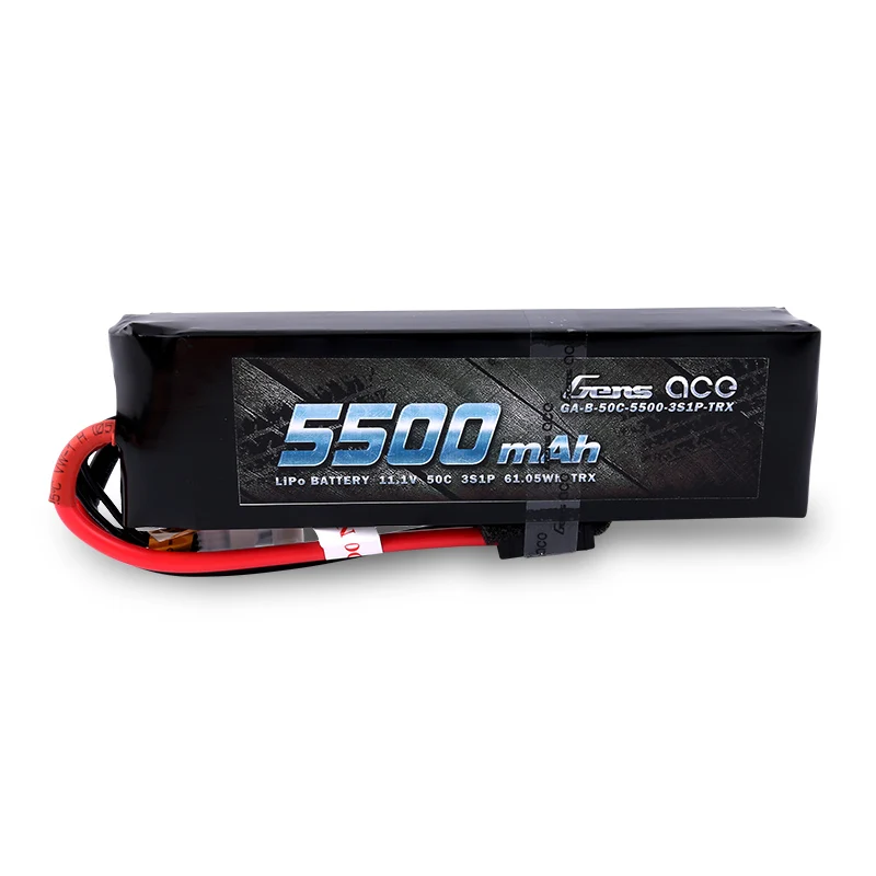 2 шт Gens ace Lipo аккумулятор 11,1 V 50C-100C 5500mAh Lipo 3S аккумулятор TRX разъем 1/8 RC автомобиль для Traxxas ARRMA Axial HPI Edition