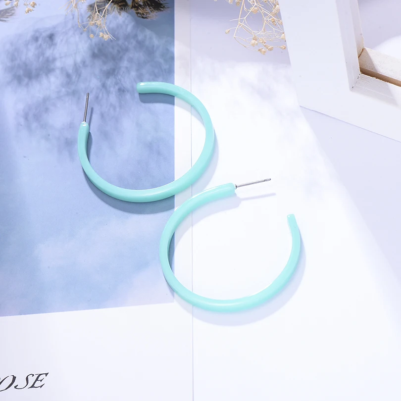 Модные большие круглые акриловые серьги-гвоздики для женщин винтажные 4 вида