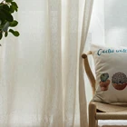 Однотонные льняные шторы, тюлевые занавески в американском стиле для гостиной, занавески в деревенском стиле для кухни