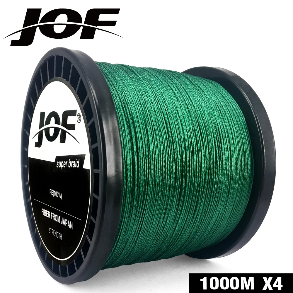Рыболовная леска JOF Green PE 100 м 300 500 1000 4 пряди плетеная рыболовная для карпа 10LB 300LB 2019