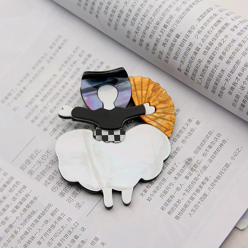 FishSheep стиль девушка Акриловые броши и булавки для женщин Мода Большой дамы смолы воротник брошь шарф значки аксессуары