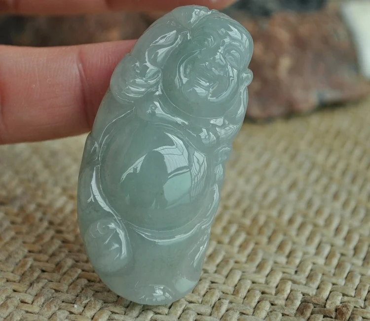 Exquisite natural jade Maitreya Buddha pendant e152# | Украшения и аксессуары