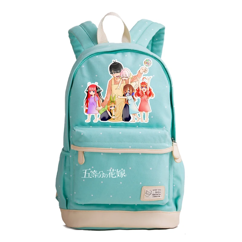 

The Quintessential Quintuplets Printing Backpack Women Pink Backpack Nakano Miku Cosplay Canvas School Bags Cute Backpack Rugzak