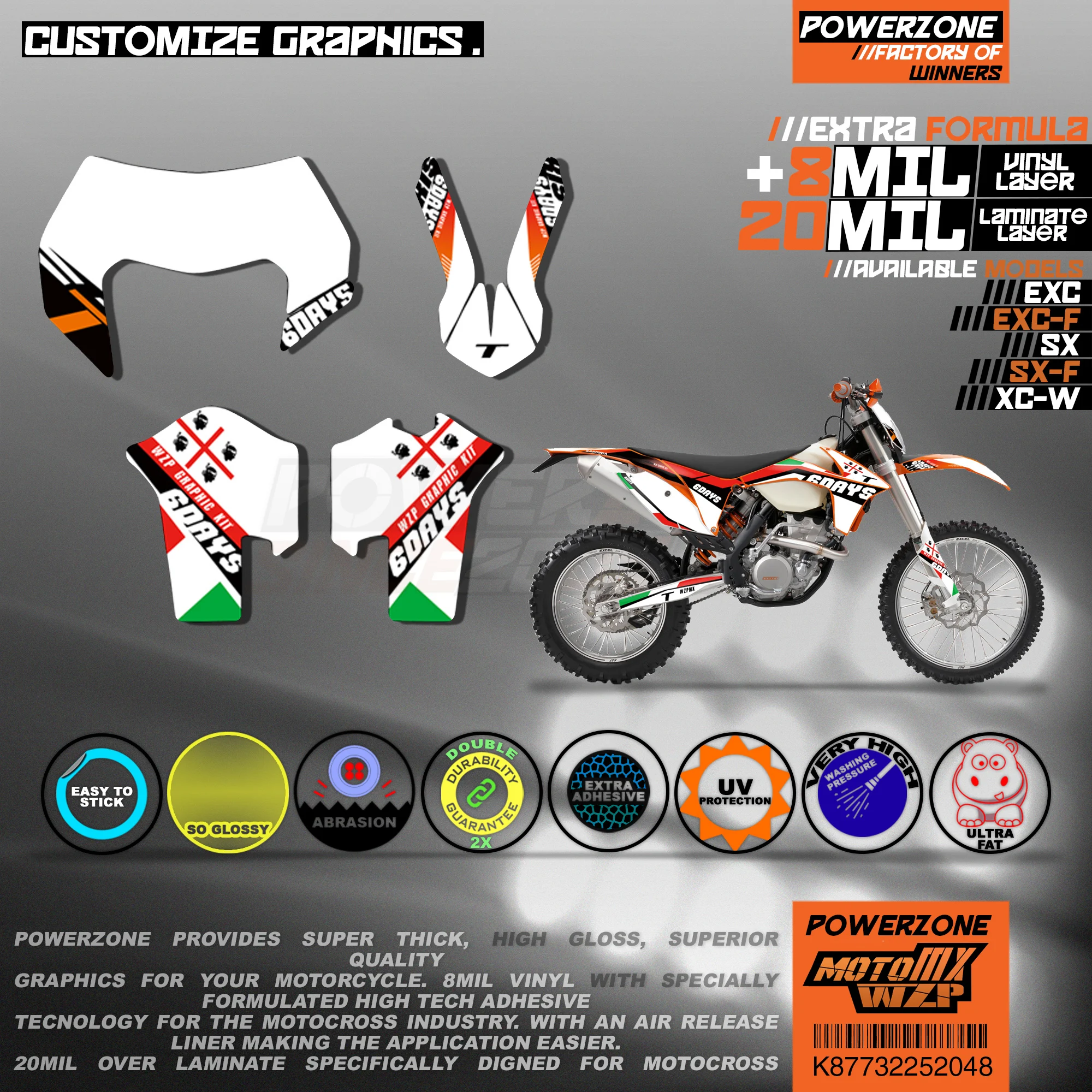 PowerZone пользовательские команды графики фоны наклейки 3m Набор для KTM SXF MX EXC XCW Enduro