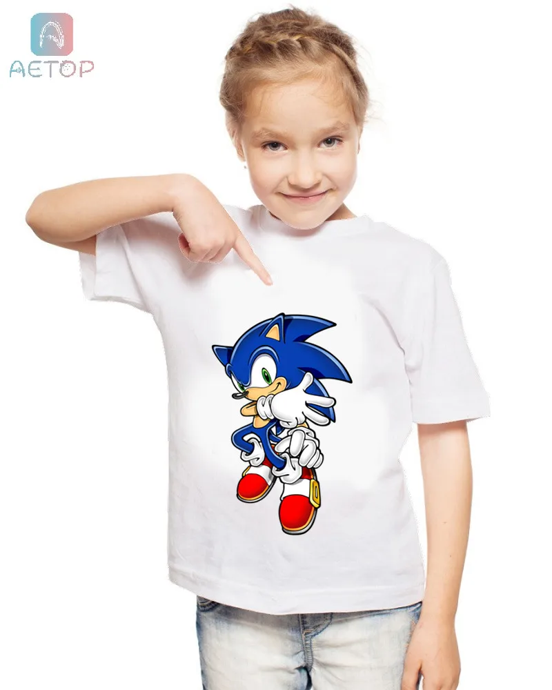 Новая забавная футболка sonic lww01 Kingdom Детская летняя Милая одежда топы для