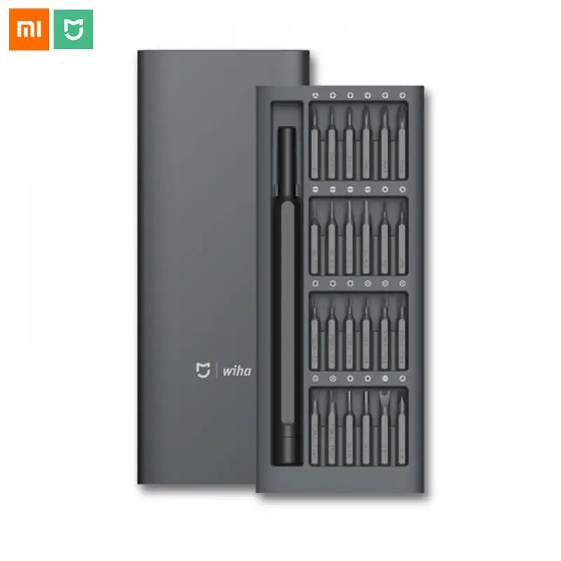 Набор отверток Xiaomi Mijia Wiha 24 в 1, для повседневного использования, магнитные биты, инструменты для ремонта, алюминиевая коробка, набор отверток Mijia