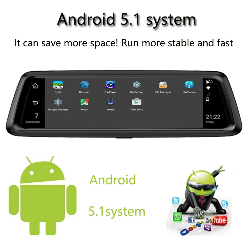 Jiluxing D10S 4G 1080P видеорегистратор Android 5 1 Автомобильный gps навигатор зеркало заднего
