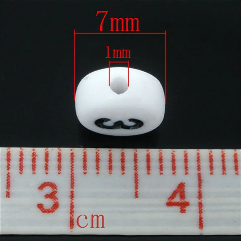 DoreenBeads 500 шт белые акриловые цифры 0-9/смешанные плоские круглые