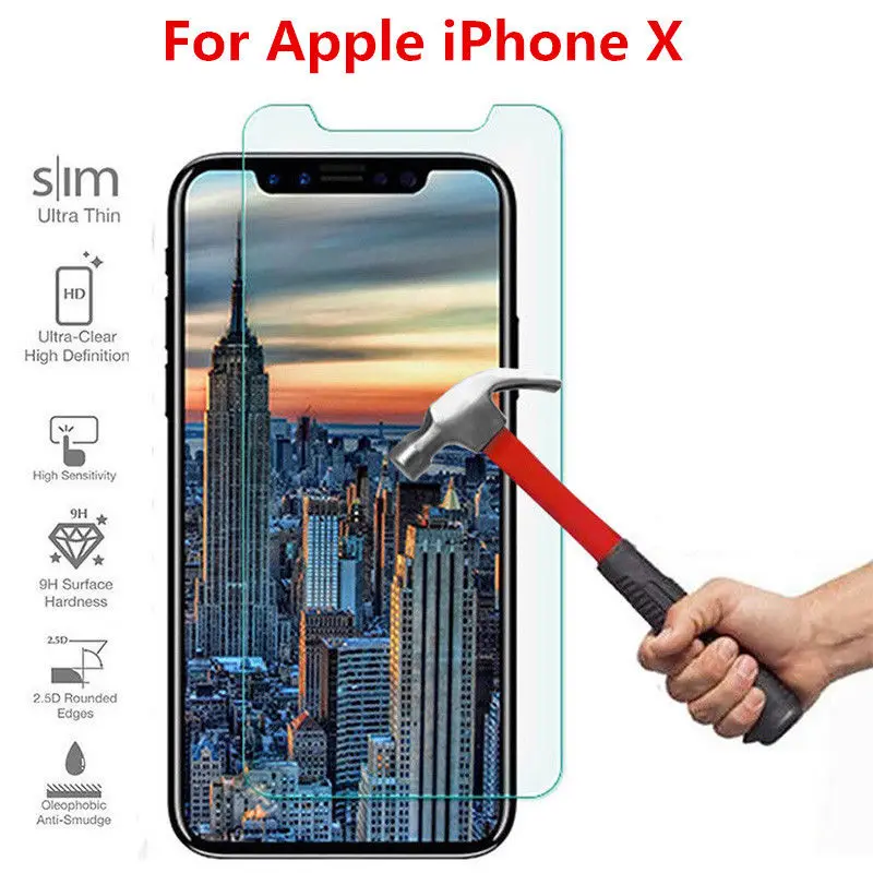 2.5D 9H твердость HD защита от синего света закаленное стекло для iPhone X Защита экрана
