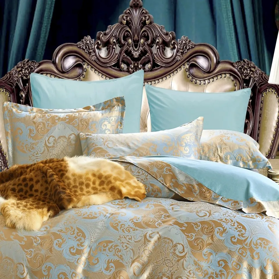 KELUO Свадебные Роскошные комплекты постельного белья жаккард queen/King size Пододеяльник Набор свадебное постельное белье Простыня