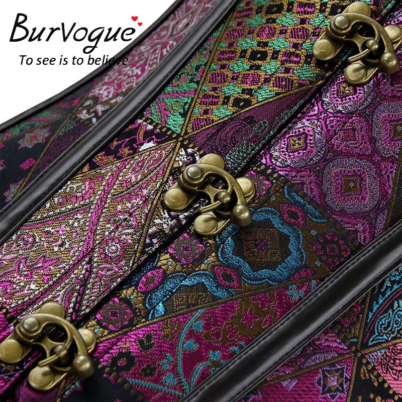 Готический корсет Burvogue в стиле стимпанк, 12 стальных костей, корсет для похудения, вечерние корсеты и бюстье, сексуальные викторианские корсеты